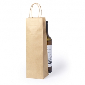Bolsa de material mixto para botella 11×36 cm asas cortas