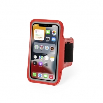 Brazalete de PU con bandas reflectantes con bolsillo compatible con pantalla táctil