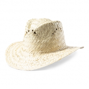 Sombrero de paja blanco con agujeros de ventilación y cinta interior