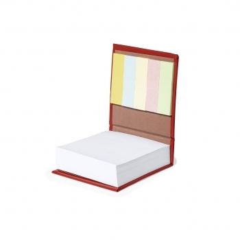 Portanotas de cartón con 200 hojas 7,6 x 7,6 cm y banderas