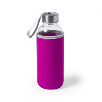 Botella compacta de cristal y acero con funda Soft Shell 420 ml