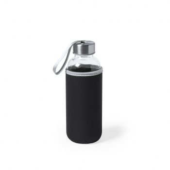 Botella compacta de cristal y acero con funda Soft Shell 420 ml