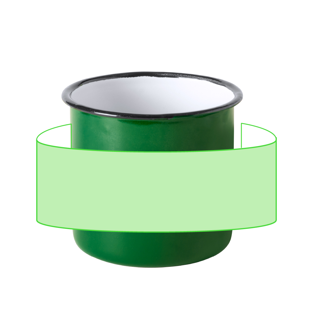 Taza metálica de camping con asa plegable 380 ml