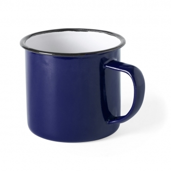 Taza metálica de camping con asa plegable 380 ml