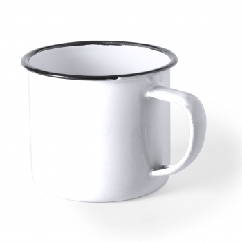 Taza metálica de camping con asa plegable 380 ml
