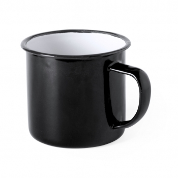 Taza metálica de camping con asa plegable 380 ml
