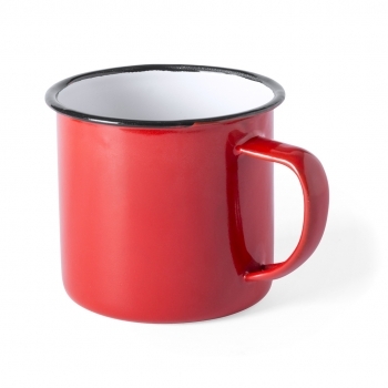 Taza metálica de camping con asa plegable 380 ml