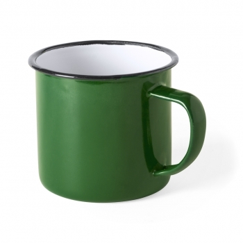 Taza metálica de camping con asa plegable 380 ml