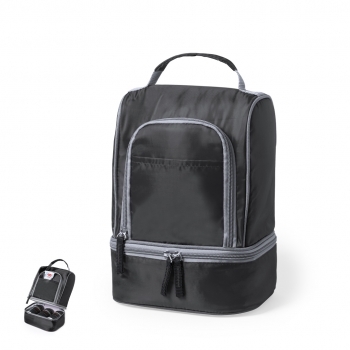 Nevera todoterreno de poliéster 210D con 2 compartimentos y bolsillo frontal con cremallera