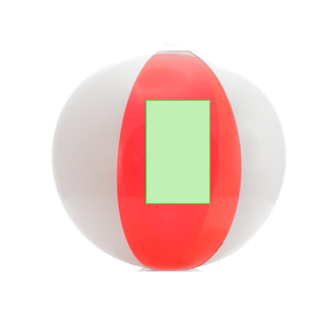 Balón inflable de PVC con diseño bicolor de paneles blancos y transparentes en vivos colores