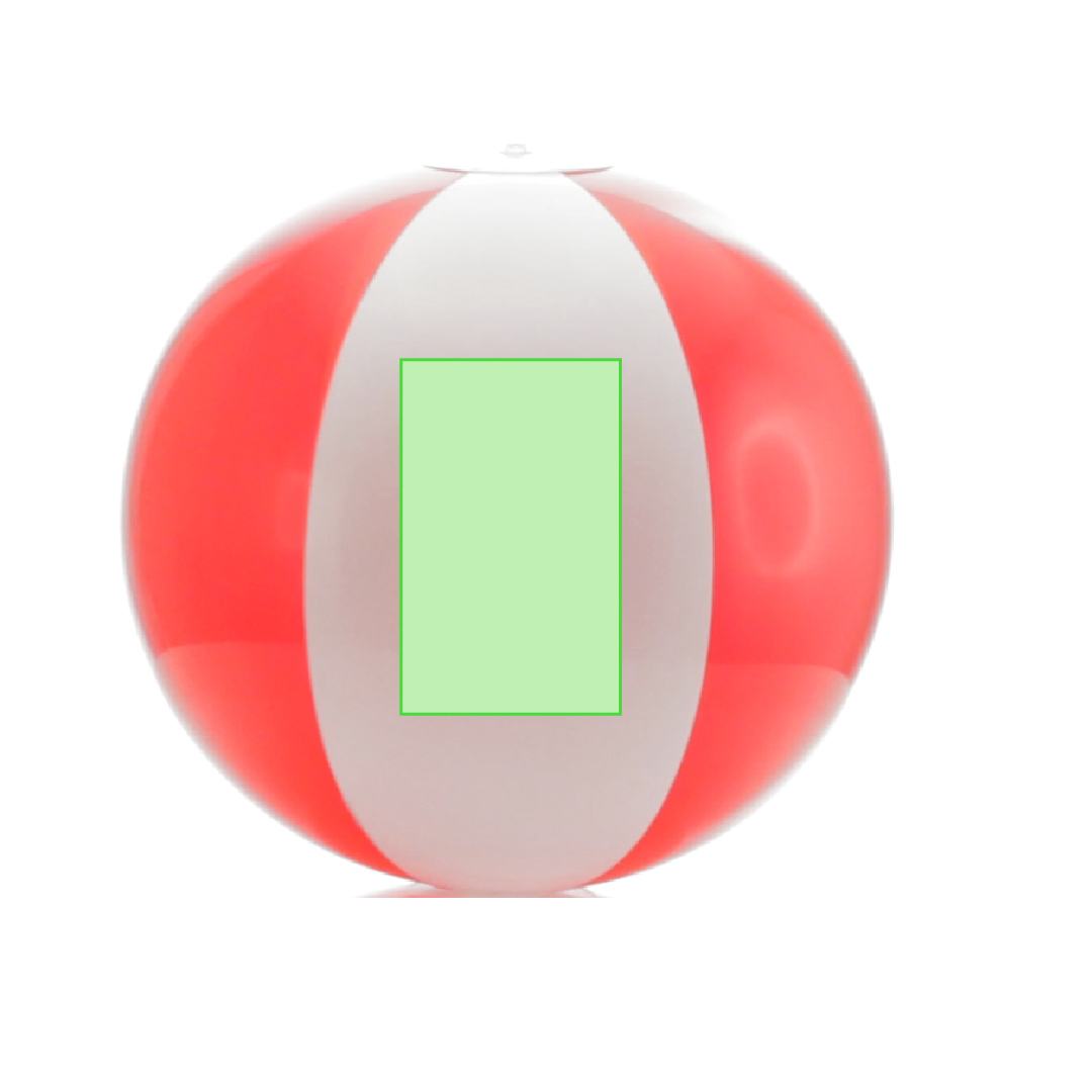 Balón inflable de PVC con diseño bicolor de paneles blancos y transparentes en vivos colores