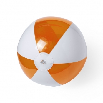 Balón inflable de PVC con diseño bicolor de paneles blancos y transparentes en vivos colores