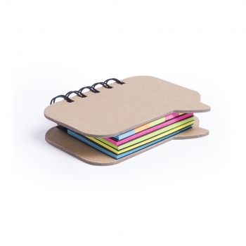 Estuche dispensador de cartón reciclado con 100 notas y banderas