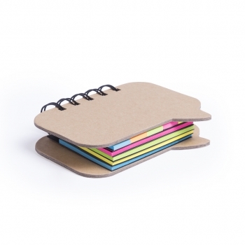 Estuche dispensador de cartón reciclado con 100 notas y banderas