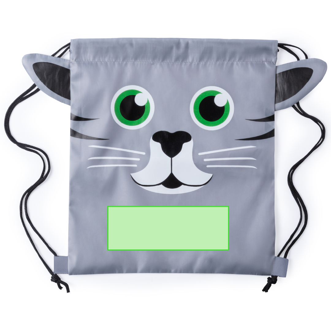 Mochila de cuerdas plegable infantil de poliéster 210T con originales diseños de animalitos