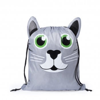 Mochila de cuerdas plegable infantil de poliéster 210T con originales diseños de animalitos