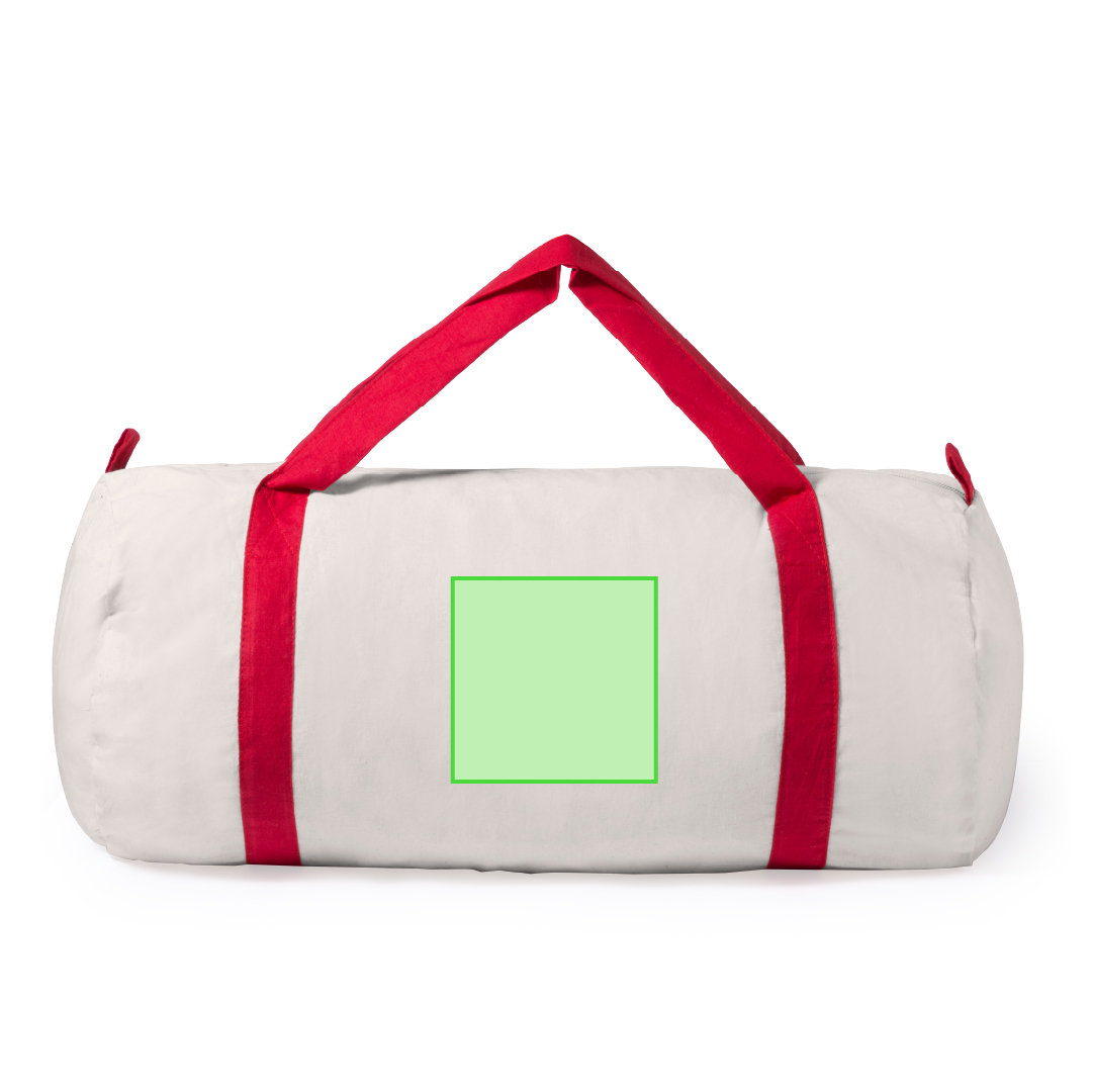 Bolso de algodón 100% 130 g/m² con asas alrededor reforzadas en colores vivos y cierre de cremallera