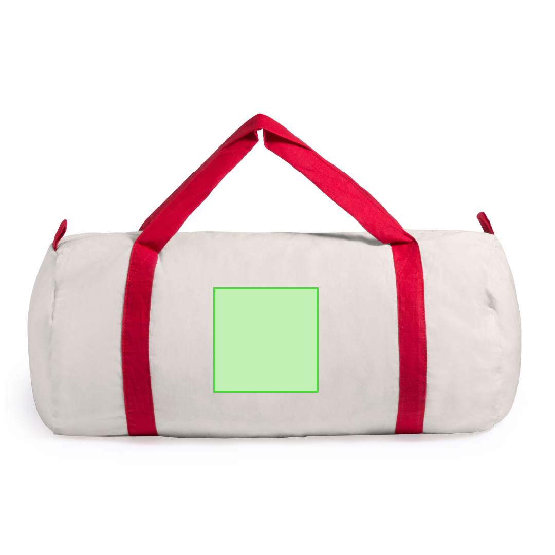 Bolso de algodón 100% 130 g/m² con asas alrededor reforzadas en colores vivos y cierre de cremallera