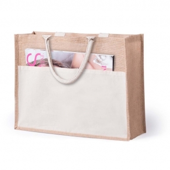 Bolsa de algodón asas cortas 44×34 cm formato apaisado