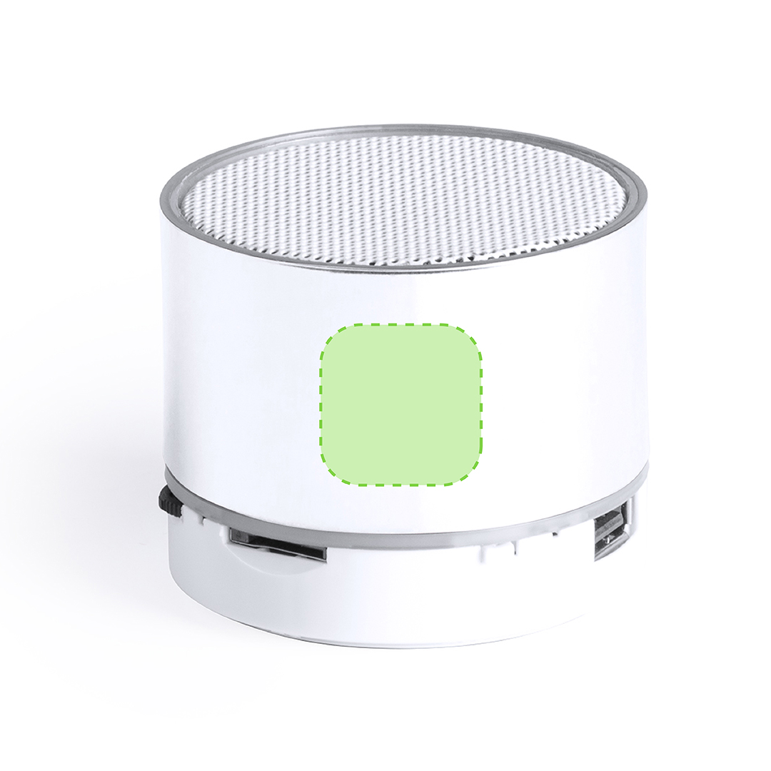 Altavoz Bluetooth compacto 3W con interior iluminado y logotipo marcado en láser que se ilumina