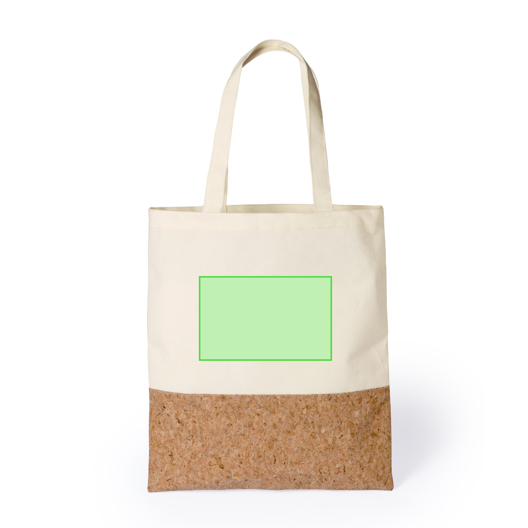 Bolsa tote de corcho natural 145 g/m² con asas largas