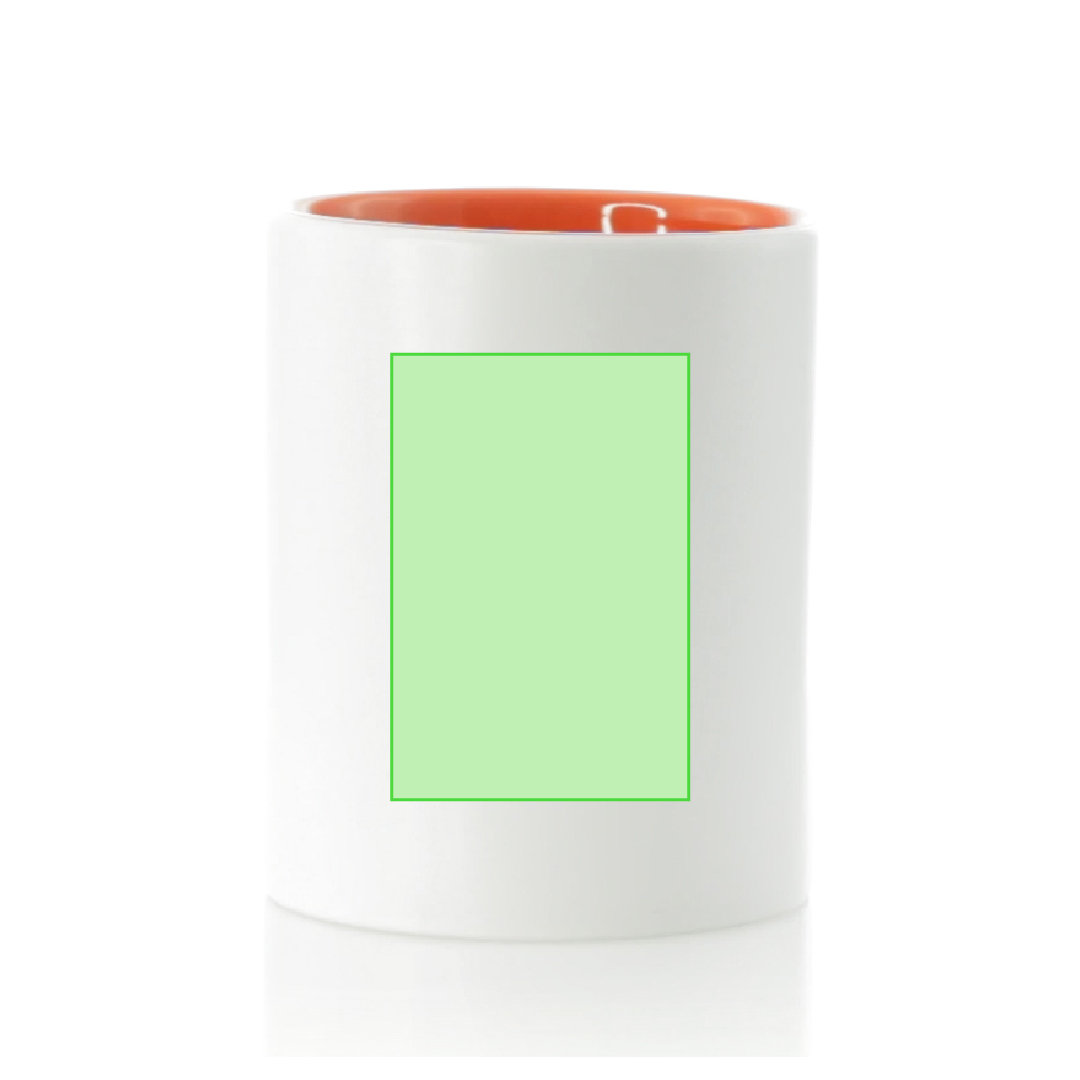 Taza de cerámica esmaltada blanca clásica 350 ml