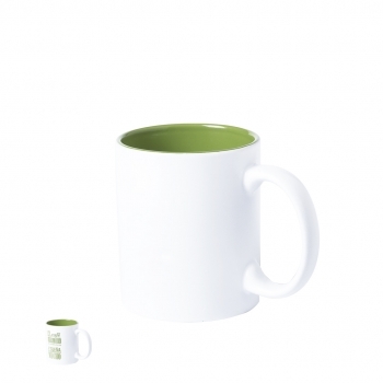 Taza de cerámica esmaltada blanca clásica 350 ml