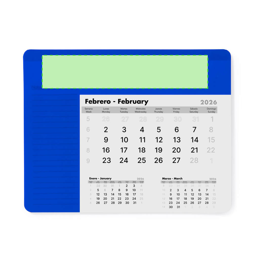 Alfombrilla calendario anual de 12 meses con base antideslizante