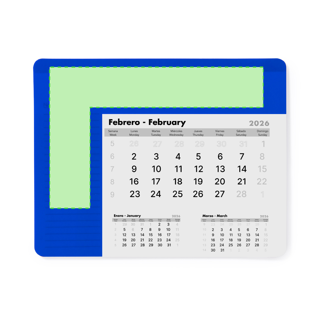 Alfombrilla calendario anual de 12 meses con base antideslizante