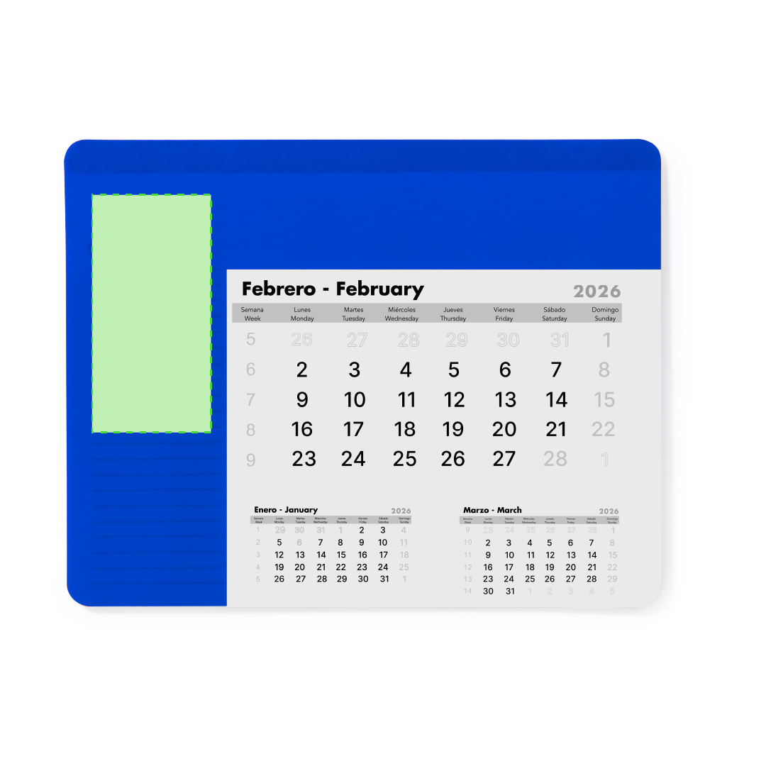 Alfombrilla calendario anual de 12 meses con base antideslizante