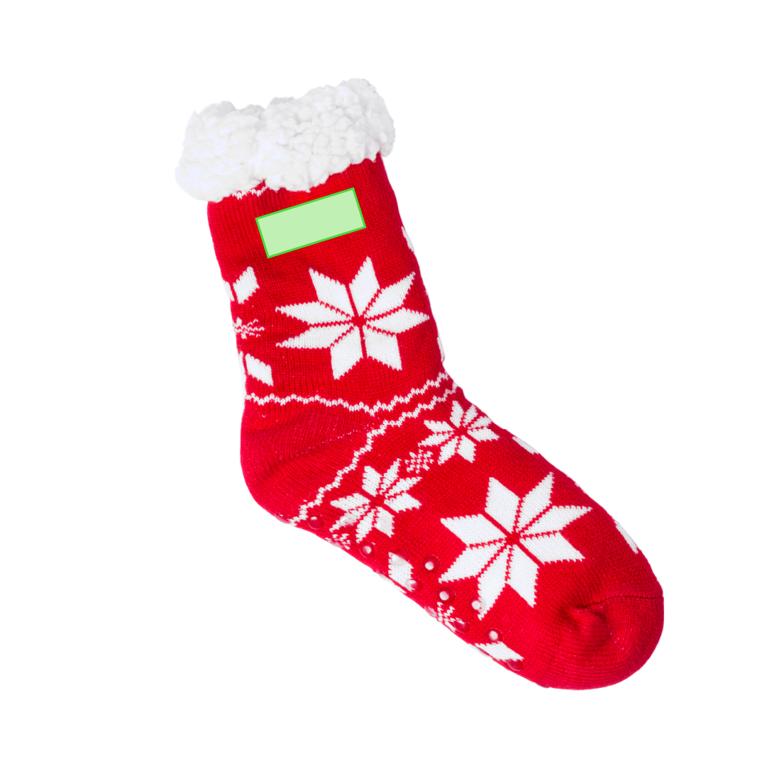 Calcetines antideslizantes Camiz motivos navideños — poliéster acrílico exterior y forro interior cálido, talla única 36-43, diseñados para andar por casa