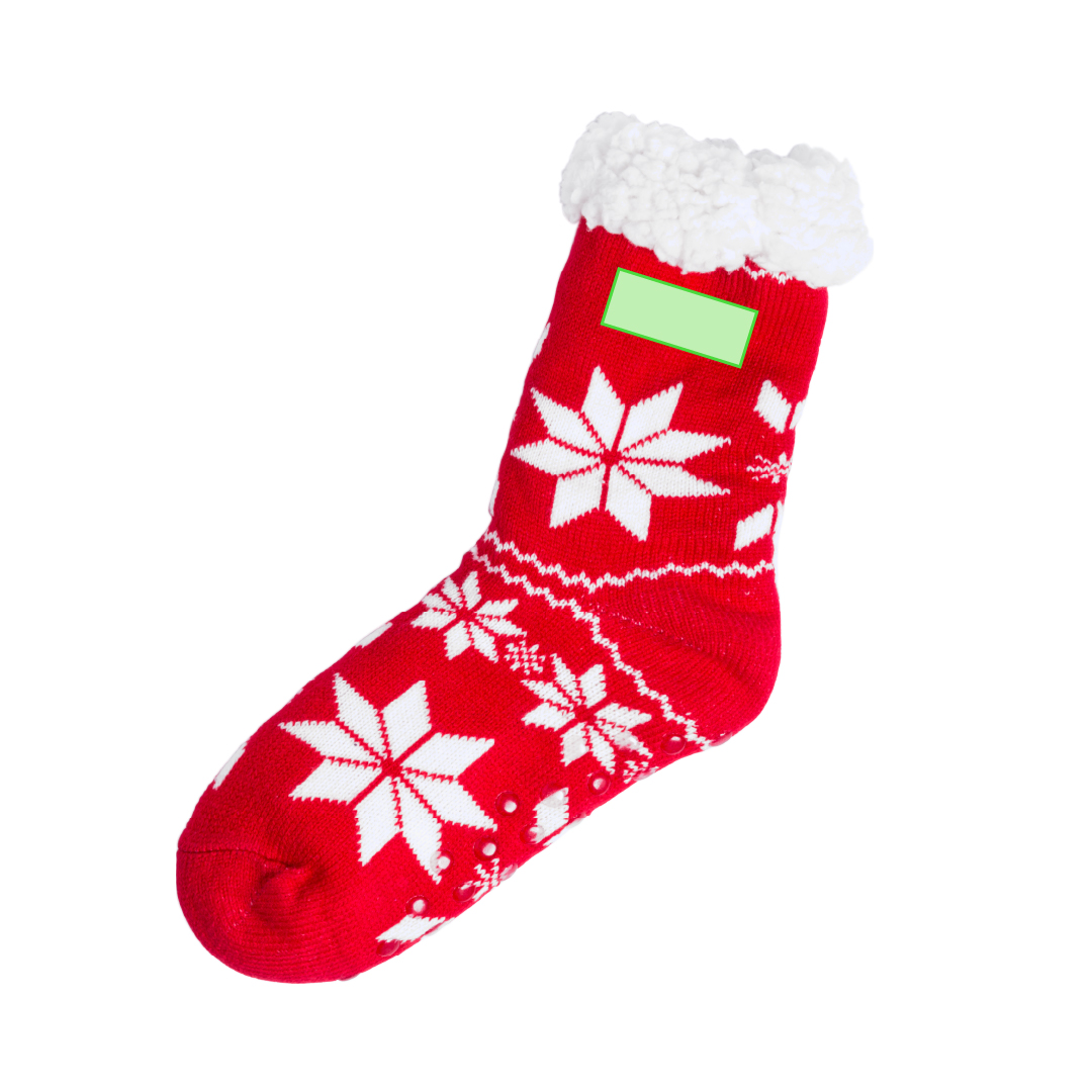Calcetines antideslizantes Camiz motivos navideños — poliéster acrílico exterior y forro interior cálido, talla única 36-43, diseñados para andar por casa