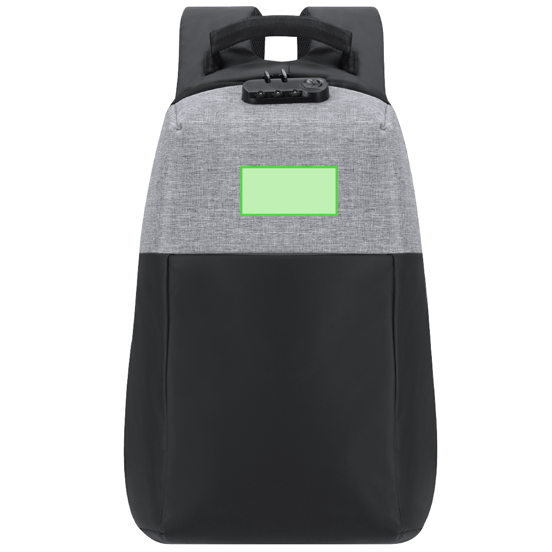 Mochila antirrobo de poliéster 900D con candado, USB, cinta reflectante y portátil 15