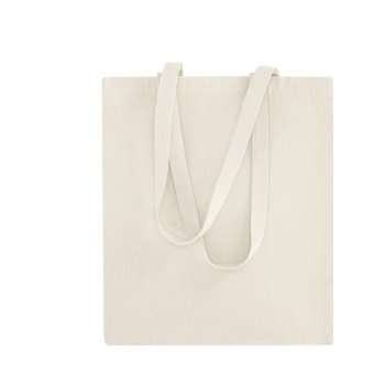 Bolsa tote de algodón 140 g/m² acabado natural asas largas