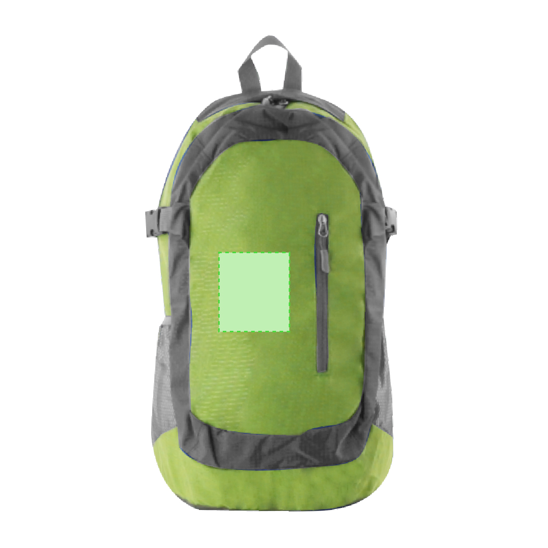 Mochila técnica de poliéster 210D y Ripstop con doble tirador metálico, espalda ergonómica y cierre clic