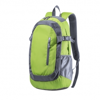 Mochila técnica de poliéster 210D y Ripstop con doble tirador metálico, espalda ergonómica y cierre clic