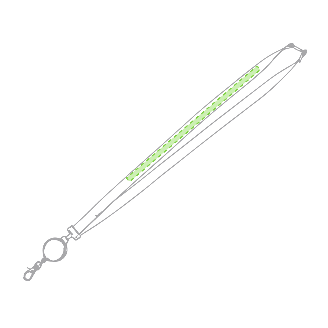 Lanyard de poliéster extensible con cierre de seguridad