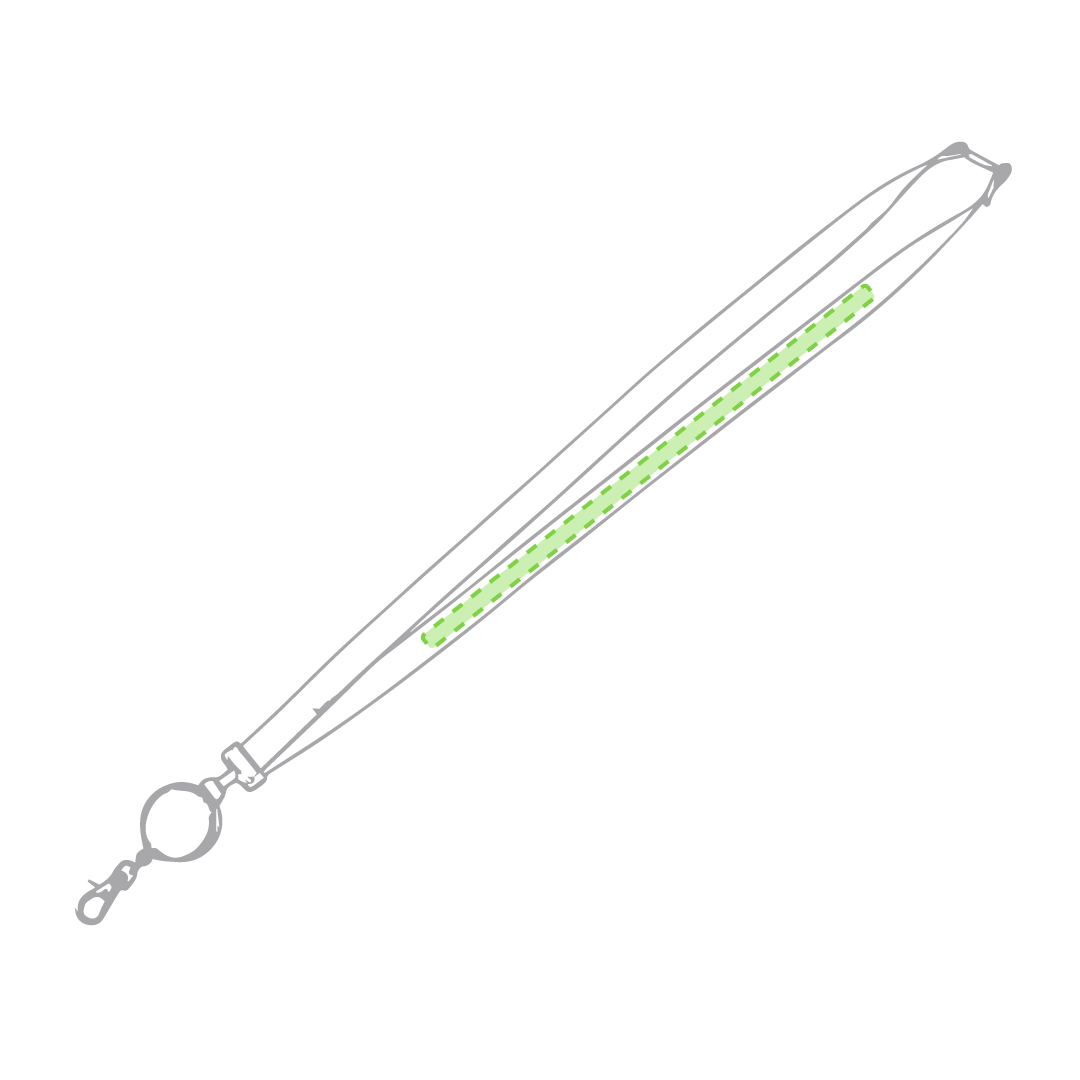 Lanyard de poliéster extensible con cierre de seguridad