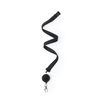 Lanyard de poliéster extensible con cierre de seguridad