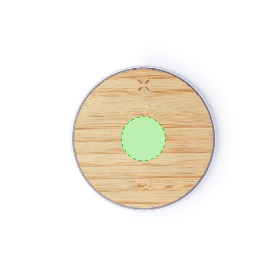 Cargador inalámbrico de bambú natural 10W con diseño eco minimalista