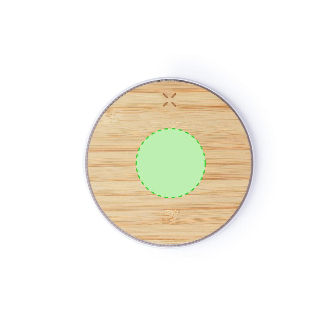 Cargador inalámbrico de bambú natural 10W con diseño eco minimalista