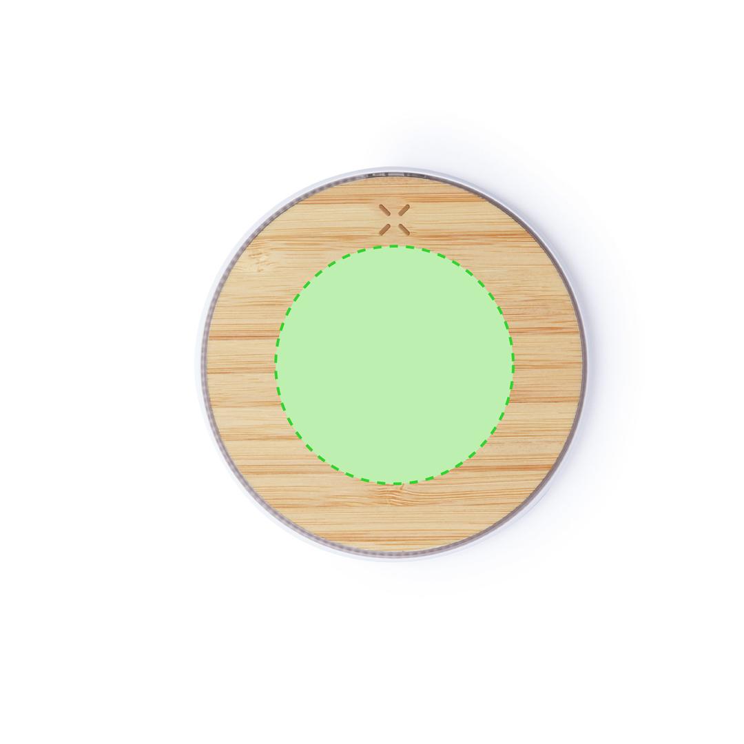 Cargador inalámbrico de bambú natural 10W con diseño eco minimalista