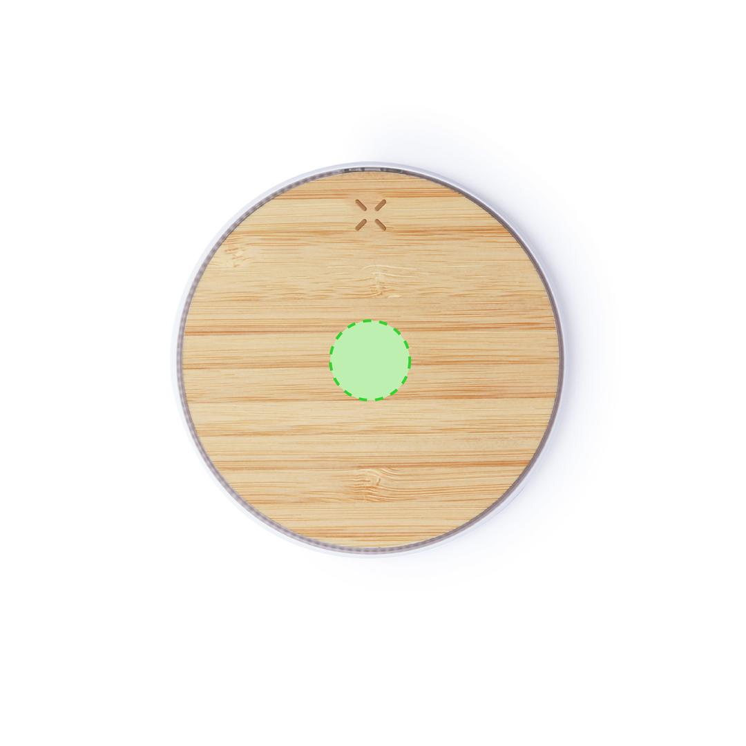 Cargador inalámbrico de bambú natural 10W con diseño eco minimalista