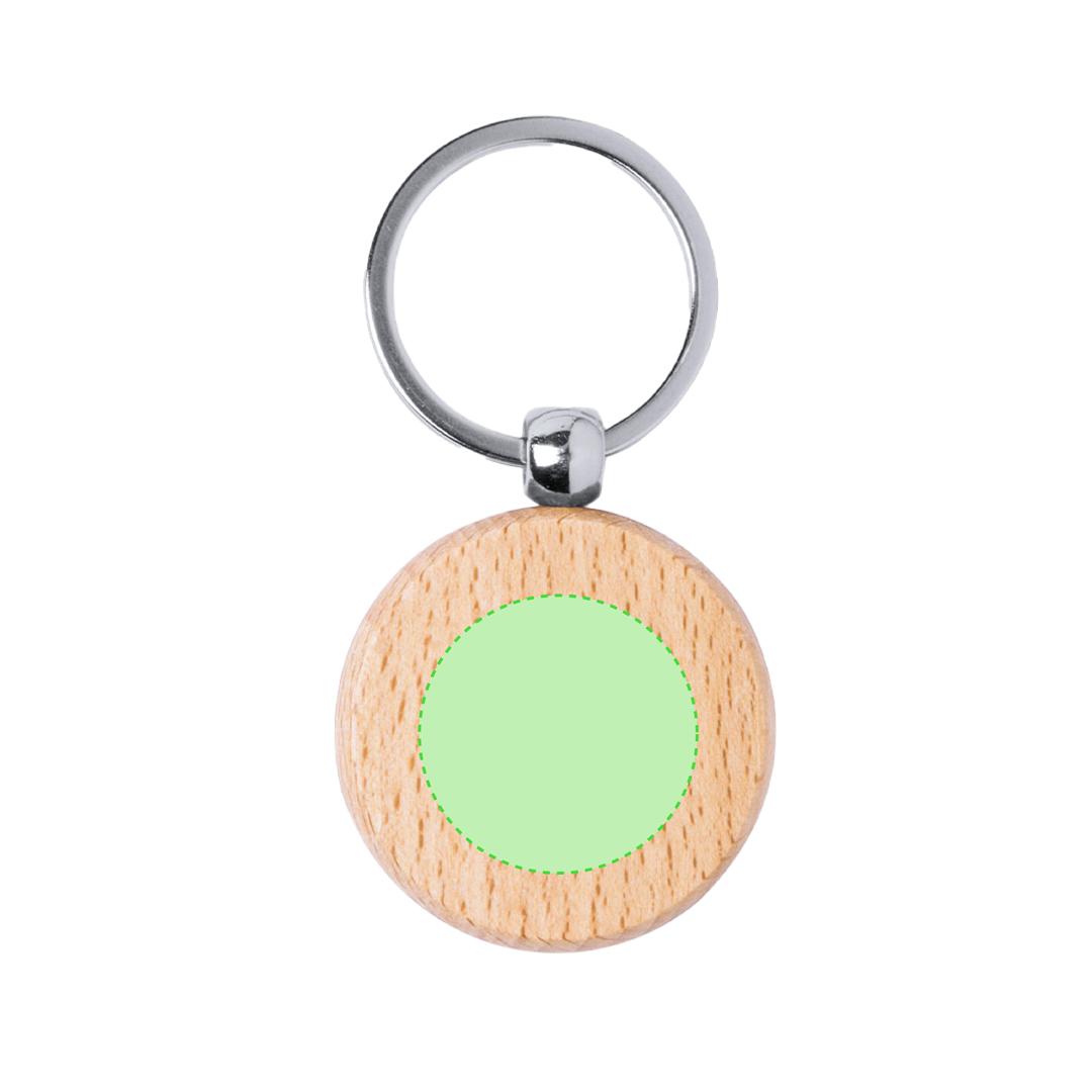 Llavero de madera de haya natural en diseños rectangular y redondo 12 g