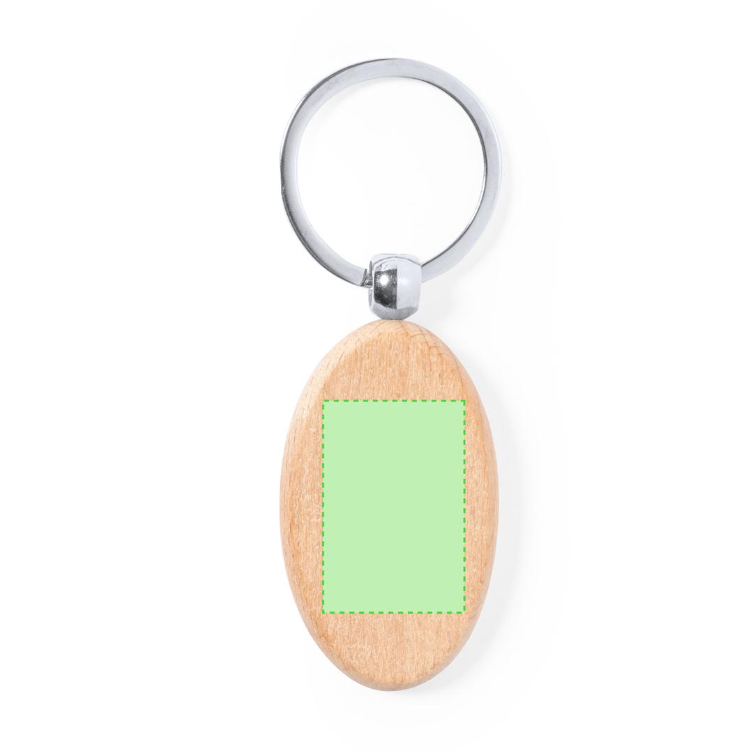 Llavero de madera de haya natural en diseños rectangular y redondo 12 g