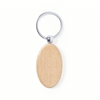 Llavero de madera de haya natural en diseños rectangular y redondo 12 g