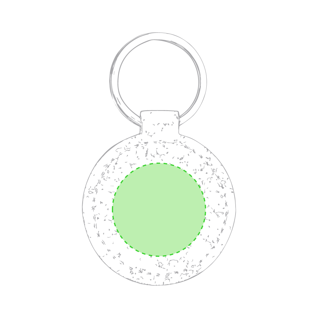 Llavero de corcho natural en diseños rectangular y redondo con amplia superficie