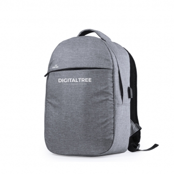 Mochila de poliéster 300D con protección RFID, USB y sistema antirrobo