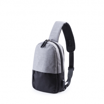 Bandolera de poliéster 300D con USB, bolsillo acolchado tablet 10