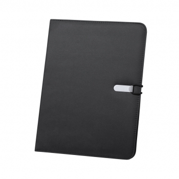 Carpeta portadocumentos combinada de poliéster y microfibra con bloc